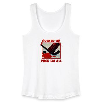 Pucked-Up Blutrote Hockey-Grafik - Frauen Bio Tank Top - Weiß - Vorne
