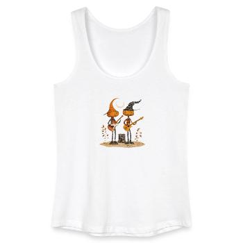 Kürbis Band mit Gitarren im Herbst Stil - Frauen Bio Tank Top - Weiß - Vorne
