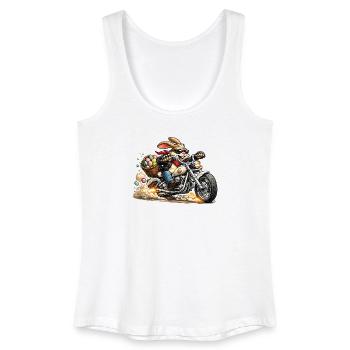Easter bunny on motorcycle - Women’s Organic Tank Top - white - Front
