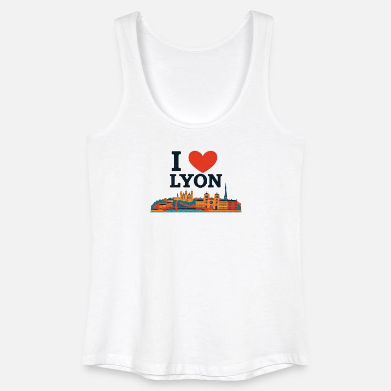 I Love Lyon – Colorful Skyline - Women’s Organic Tank Top - white