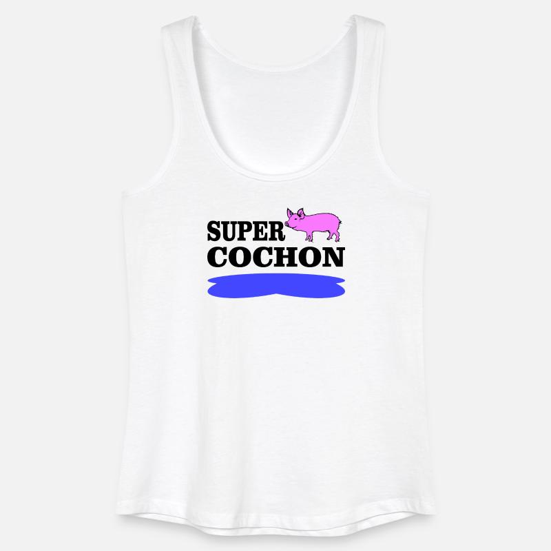 SUPER COCHON - Débardeur bio Femme - blanc