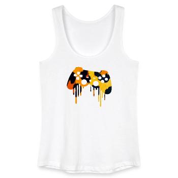 Leopard Print Gaming player - Women’s Organic Tank Top - white - Front
