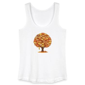 Katzenbaum Herbst - Süße schlafende Katzen Design - Frauen Bio Tank Top - Weiß - Vorne