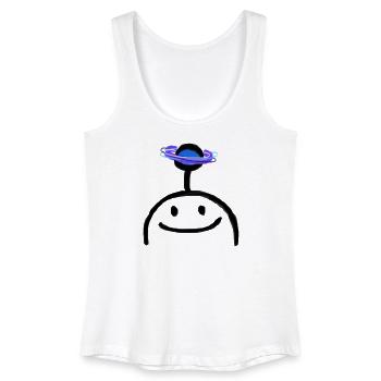 Neon-Kosmosring um blauen Orb - Frauen Bio Tank Top - Weiß - Vorne