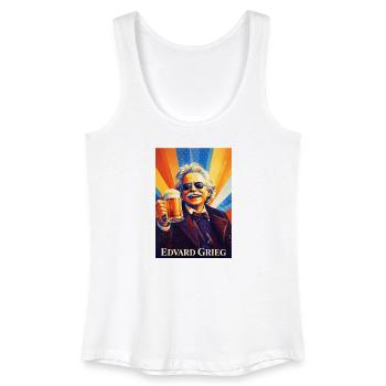 Retro Komponist mit Bierglas - Frauen Bio Tank Top - Weiß - Vorne