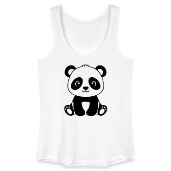Cute Baby Panda – Black & White - Women’s Organic Tank Top - white - Front