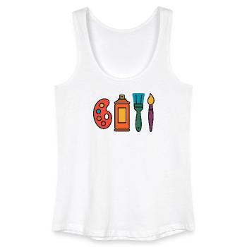 Künstlerisches Malset Palette Sprayer Pinsel - Frauen Bio Tank Top - Weiß - Vorne