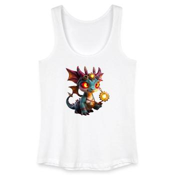 Dragon Steampunk Illuminé - Débardeur bio Femme - blanc - Devant
