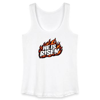 He is risen Flammen Vintage - Frauen Bio Tank Top - Weiß - Vorne