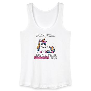 Dramatic First: Unicorn Humor - Women’s Organic Tank Top - white - Front