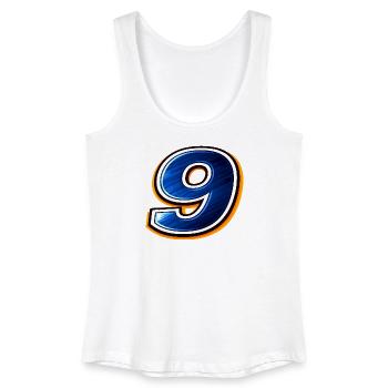 Maillot de football numéro 9 design sportif - Débardeur bio Femme - blanc - Devant
