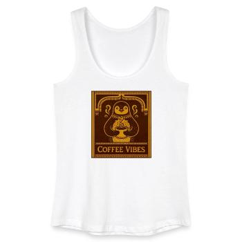 Penguin Coffee Vibes - Frauen Bio Tank Top - Weiß - Vorne