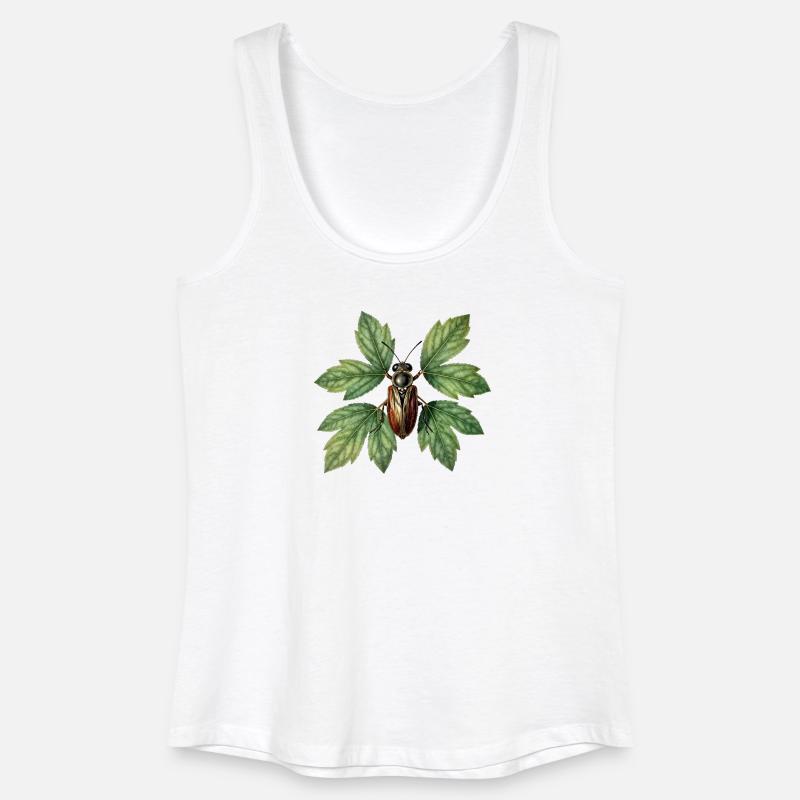 Insecte coléoptère sur feuillage verdoyant - Débardeur bio Femme - blanc