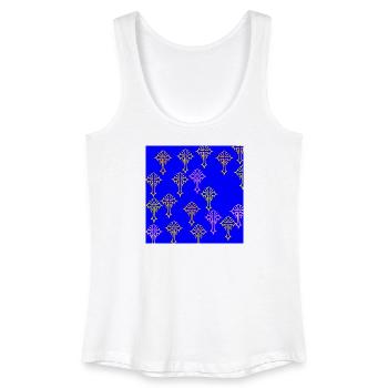 Motif de croix néon sur bleu cobalt - Débardeur bio Femme - blanc - Devant