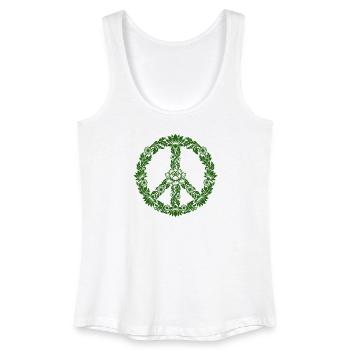 Peace Zeichen Blumen Floral Boho Style - Frauen Bio Tank Top - Weiß - Vorne