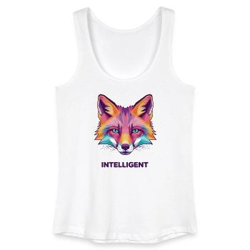 Geometric Color Fox Head - Women’s Organic Tank Top - white - Front