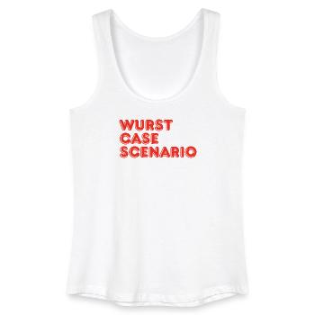 Wurst Case Scenario Funny Sausage BBQ Pun - Women’s Organic Tank Top - white - Front