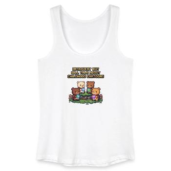 Introvert trifft Kindheitscartoons - Frauen Bio Tank Top - Weiß - Vorne