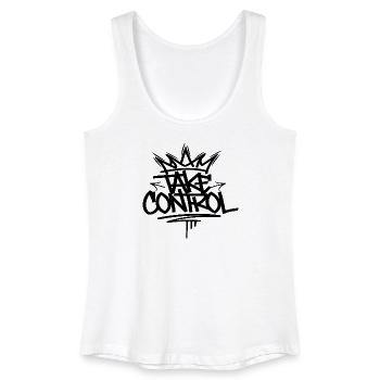 Take Control Graffiti T-shirt Design - Women’s Organic Tank Top - white - Front