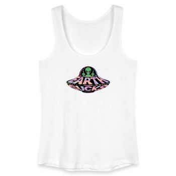 Neon UFO Earth Sucks Alien, Erde - Women’s Organic Tank Top - white - Front