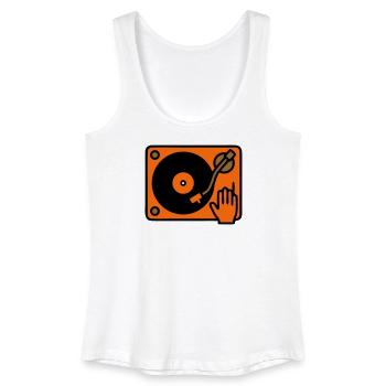 DJ Turntable grattant à la main - Débardeur bio Femme - blanc - Devant