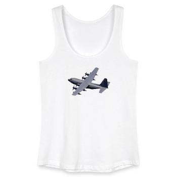C-130 Grey Silhouette - Women’s Organic Tank Top - white - Front