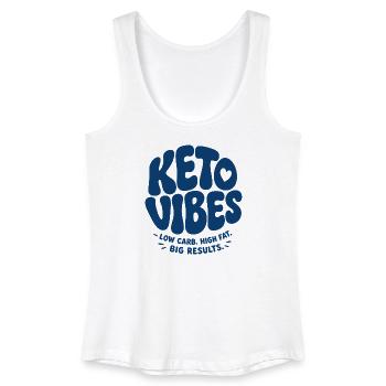 Keto Vibes Faible en glucides Riche en graisses - Débardeur bio Femme - blanc - Devant