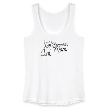Frenchie Mom Silhouette Script Lineart - Women’s Organic Tank Top - white - Front