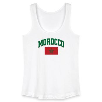 Morocco Football Lover Retro Sports Design - Women’s Organic Tank Top - white - Front