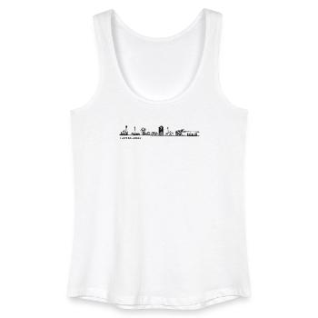 Zollstock_skyline_schwarz_genau - Frauen Bio Tank Top - Weiß - Vorne