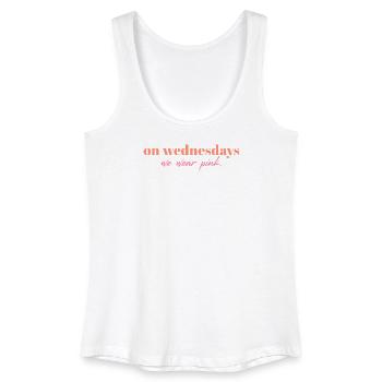 Le mercredi, on porte du rose | Mean Girls Citation Desi - Débardeur bio Femme - blanc - Devant