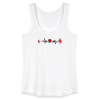Fréquence cardiaque avec le Japon et le soleil levant - Débardeur bio Femme - blanc - Devant