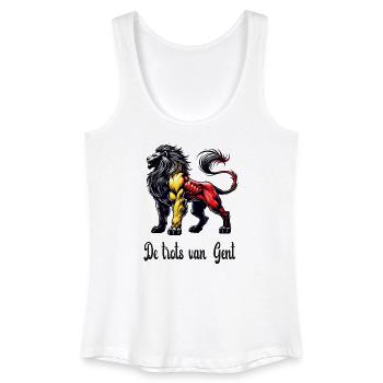 Gent Löwen Flaggen Design - Frauen Bio Tank Top - Weiß - Vorne
