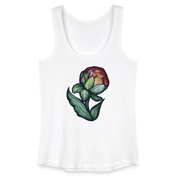 Floraison de pivoine aquarelle - Débardeur bio Femme - blanc - Devant