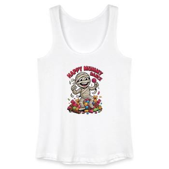 Cheerful Mummy Dancer on Candy Background - Women’s Organic Tank Top - white - Front