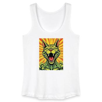 Lachende Katze Comicdruck - Frauen Bio Tank Top - Weiß - Vorne
