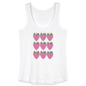 Himbeer Raster Muster - Frauen Bio Tank Top - Weiß - Vorne