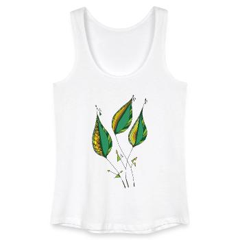Dekorative Blätter - Frauen Bio Tank Top - Weiß - Vorne