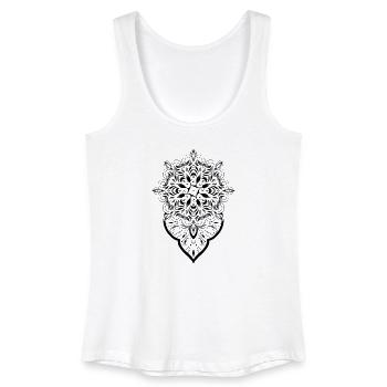 Mandala graphique dot work - Débardeur bio Femme - blanc - Devant
