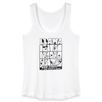 Lama kein Stress nur Spucke Glück - Frauen Bio Tank Top - Weiß - Vorne
