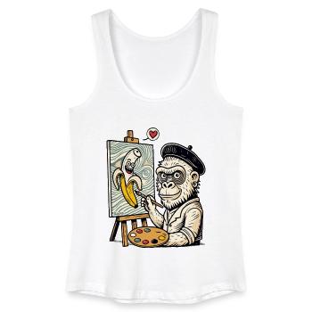 Kunst & Humor: Künstler Gorilla malt Banane - Frauen Bio Tank Top - Weiß - Vorne