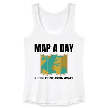 World Map GIS Cartography Earth Geography - Women’s Organic Tank Top - white - Front