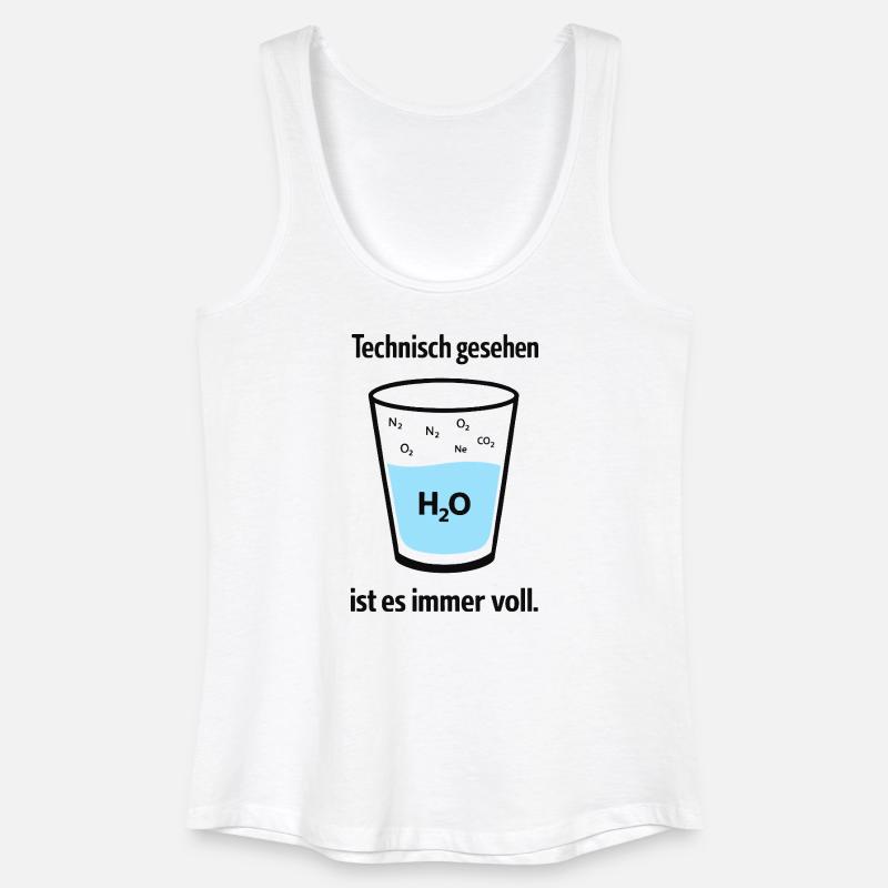 Technically, it's always full – nerd humor - Women’s Organic Tank Top - white