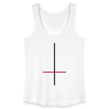 Umgedrehtes Kreuz - Frauen Bio Tank Top - Weiß - Vorne