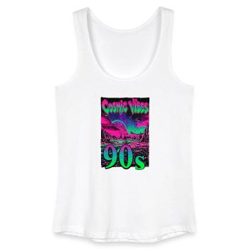 Cosmic Vibes 90s Retro Neon - Frauen Bio Tank Top - Weiß - Vorne