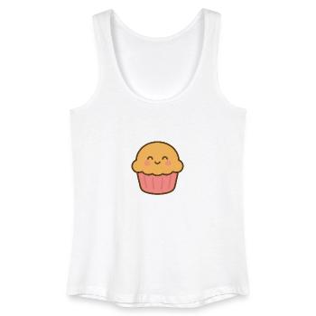 Pastel Smiling Kawaii Cupcake - Frauen Bio Tank Top - Weiß - Vorne