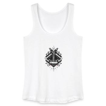 Viking Tribal Axe Runes Art avec des corbeaux et - Débardeur bio Femme - blanc - Devant