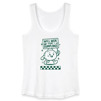 Wok für Dumplings | Teigtaschen Humor - Frauen Bio Tank Top - Weiß - Vorne