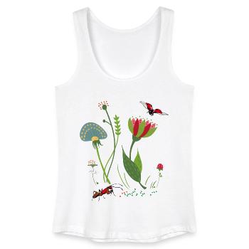 Blume mit Insekten - Frauen Bio Tank Top - Weiß - Vorne