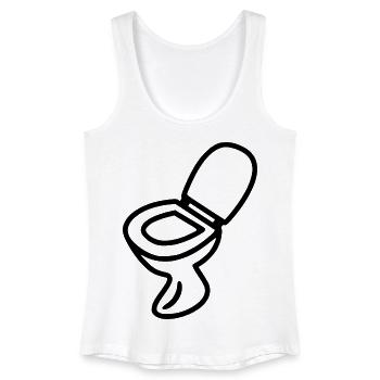 Toilette Klo Design WC Schwarz - Frauen Bio Tank Top - Weiß - Vorne
